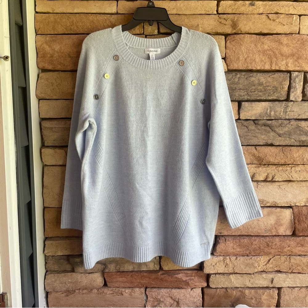 Calvin Klein Pale Blue Sweater NWT Women Large